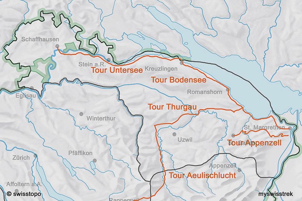 Karte Wohnmobil Touren Region Bodensee