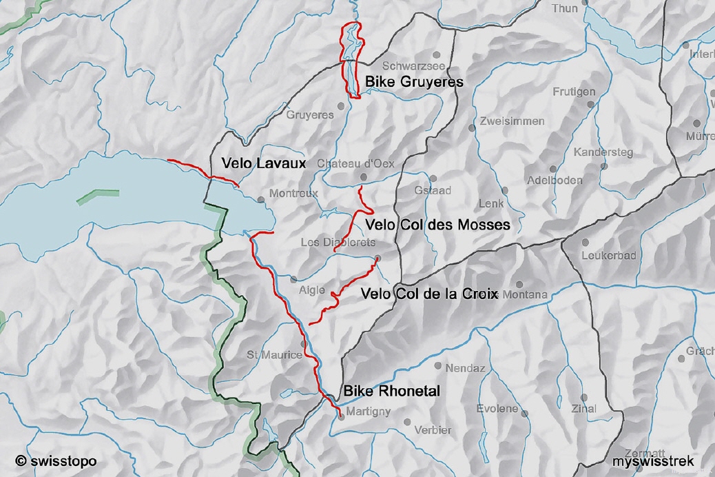 Karte Velo & Bike Westschweiz