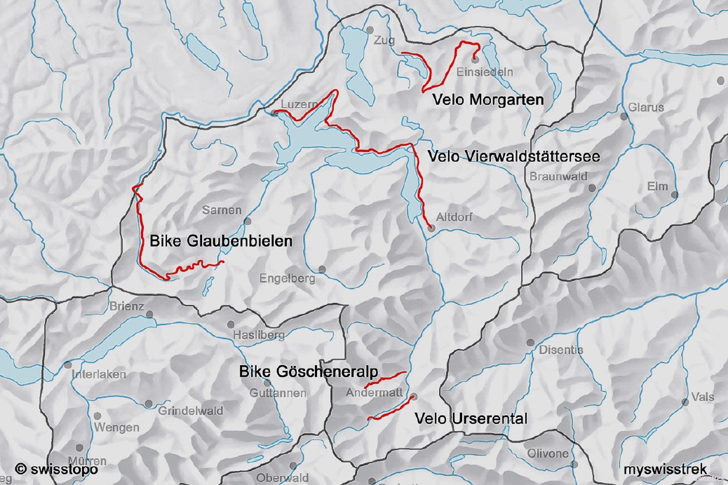 Karte Velo & Bike Zentralschweiz