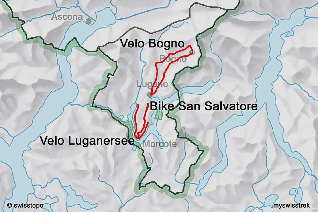 Karte Velo & Bike Region Lugano