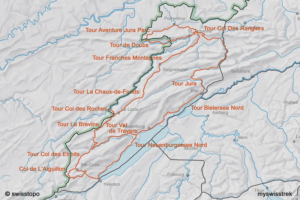 Karte Camper- & Wohnmobil Touren Jura