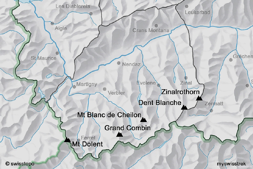 Lage Berge & Gipfel Wallis