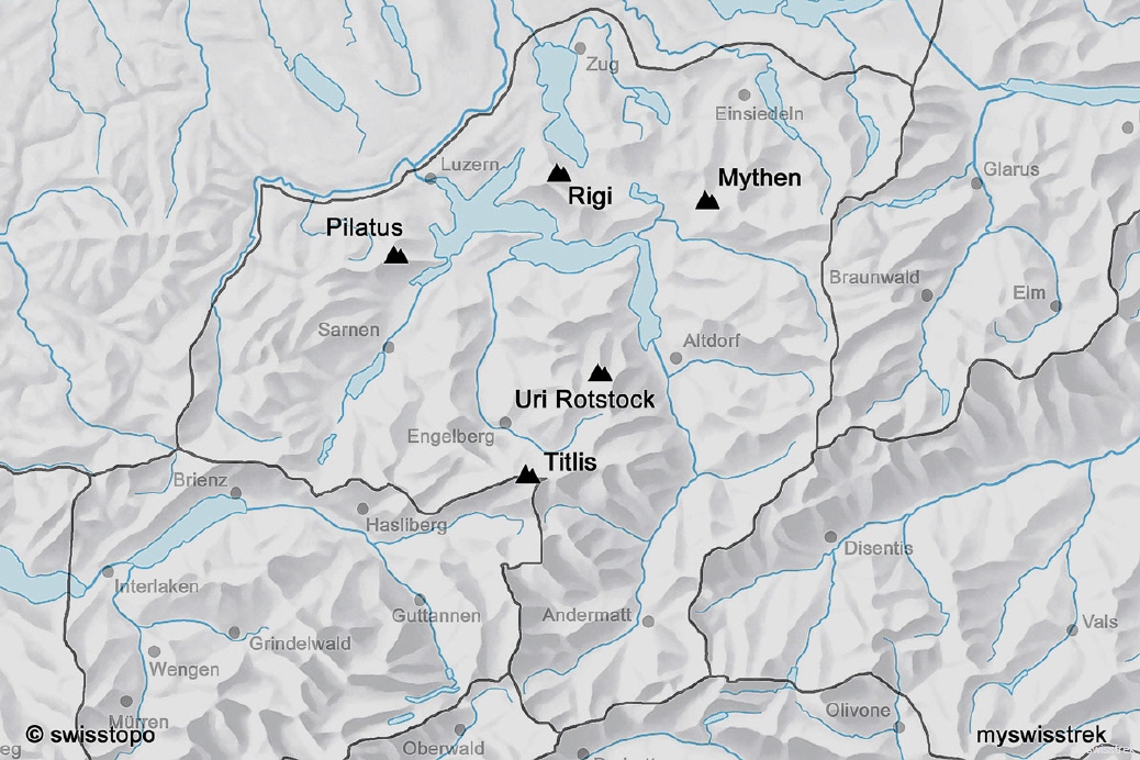 Lage Berge & Gipfel Zentralschweiz
