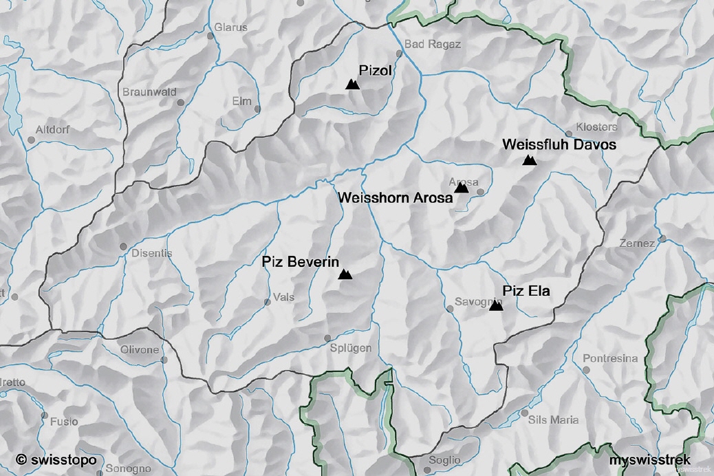 Lage Berge & Gipfel Graubünden