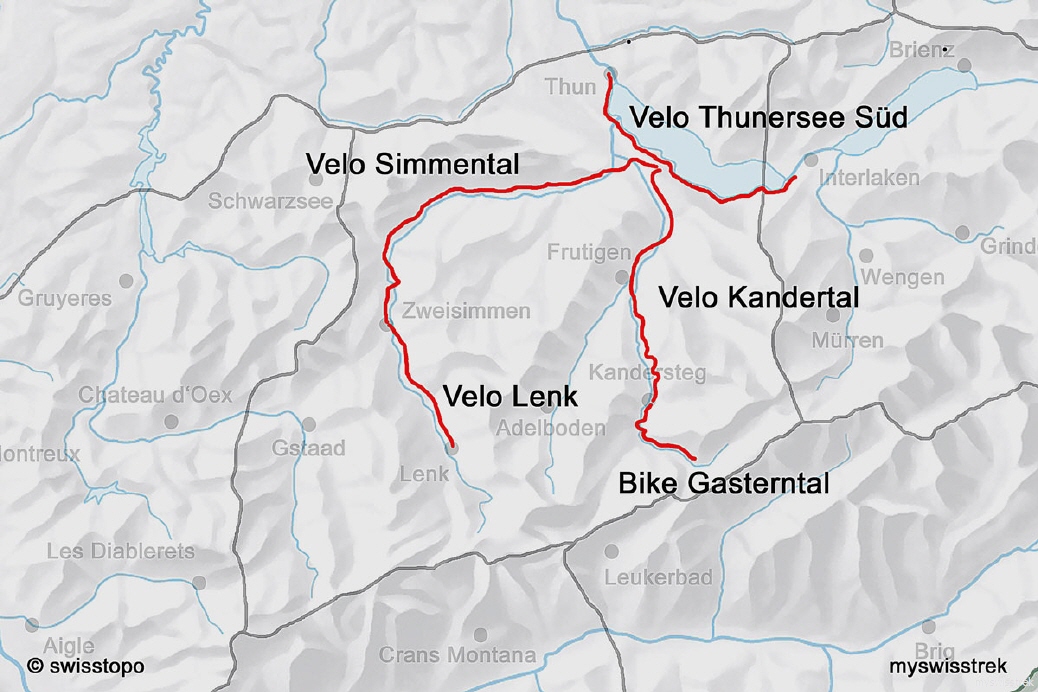 Karte Velo & Bike Berner Oberland