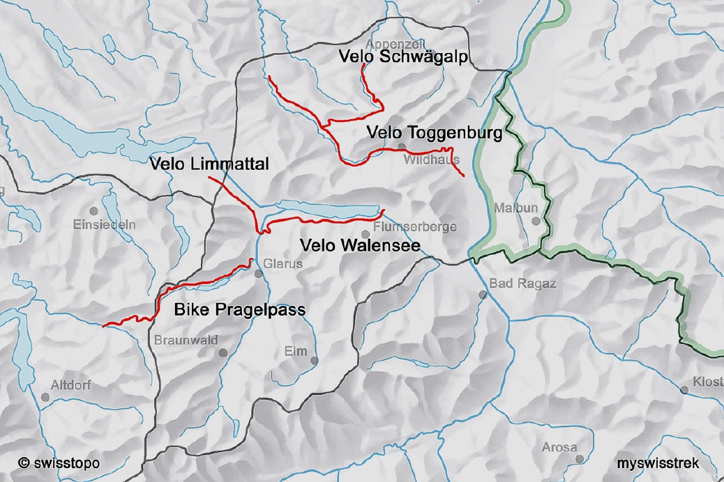 Karte Velo & Bike Ostschweiz