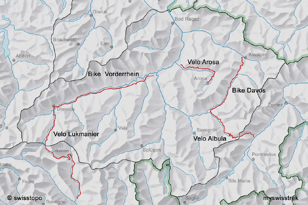 Karte Velo & Bike Graub&uuml;nden