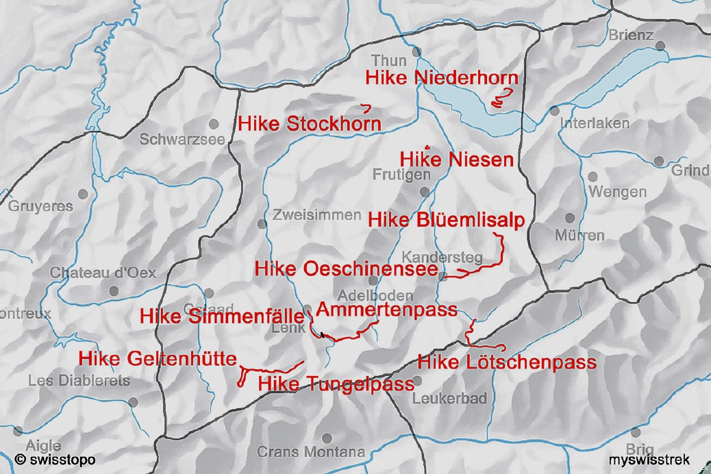 Lage Wandern & Bergtouren Berner Oberland