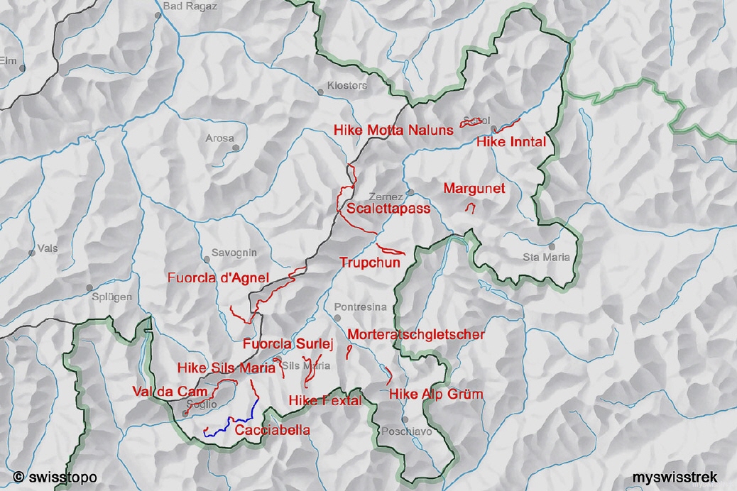 Lage Wandern & Bergtouren Engadin